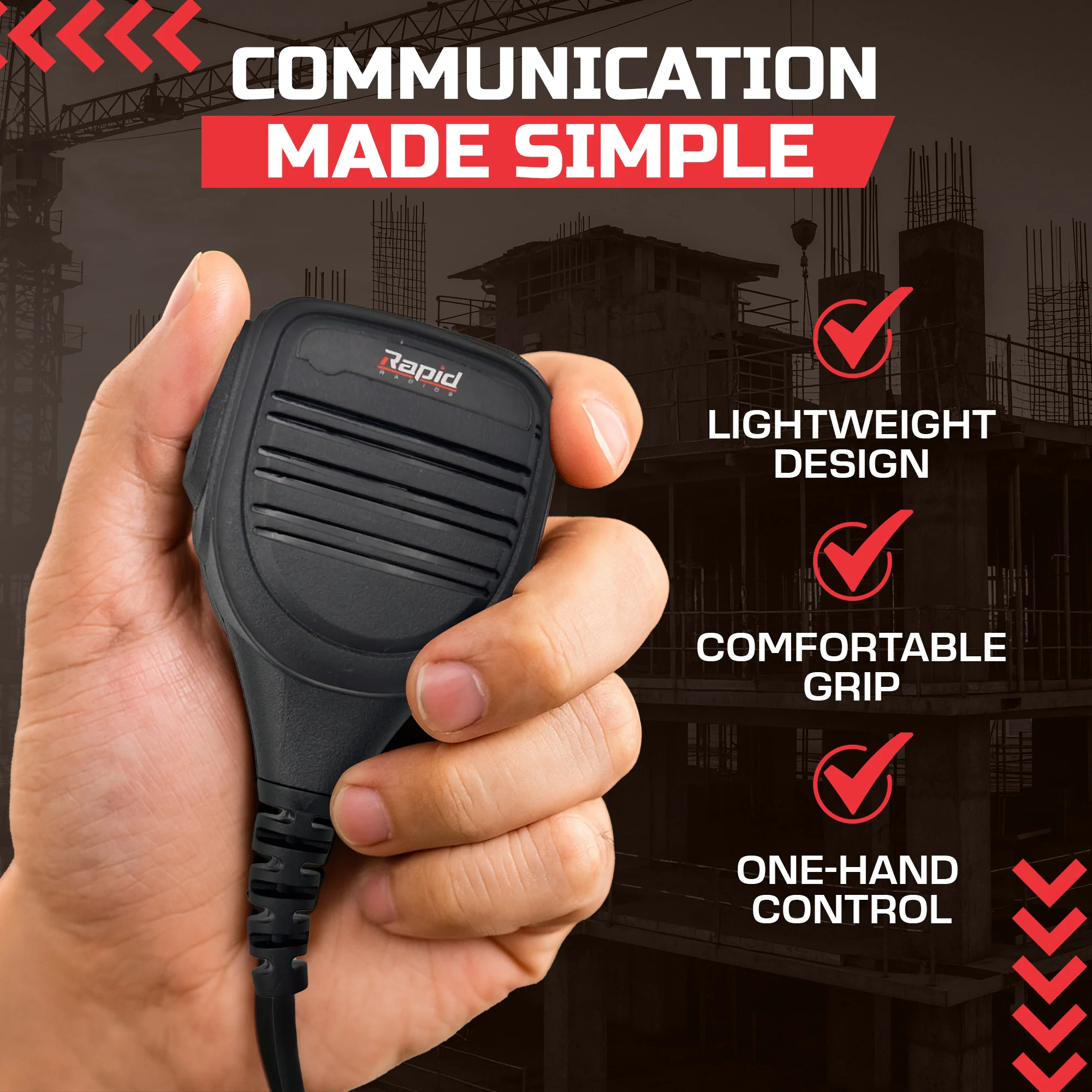 PTT Hand Mic for Rapid Radios & My Emergency Radio - Image 4